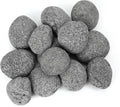 Skyflame 3-5 Inch Round Lava Rock Pebbles, 15 Pounds Black Natural Tumbled Stones for Indoor Outdoor Gas Fire Pit|Fireplaces|Garden Landscaping Decoration| Cultivation of Potted Plants