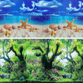 Fish Aquarium Background Poster Beach Fish Backdrop for Aquarium 10 20 Gallon Tank Wallpaper Fish Tank Background Double Sides Fish Tank Stickers