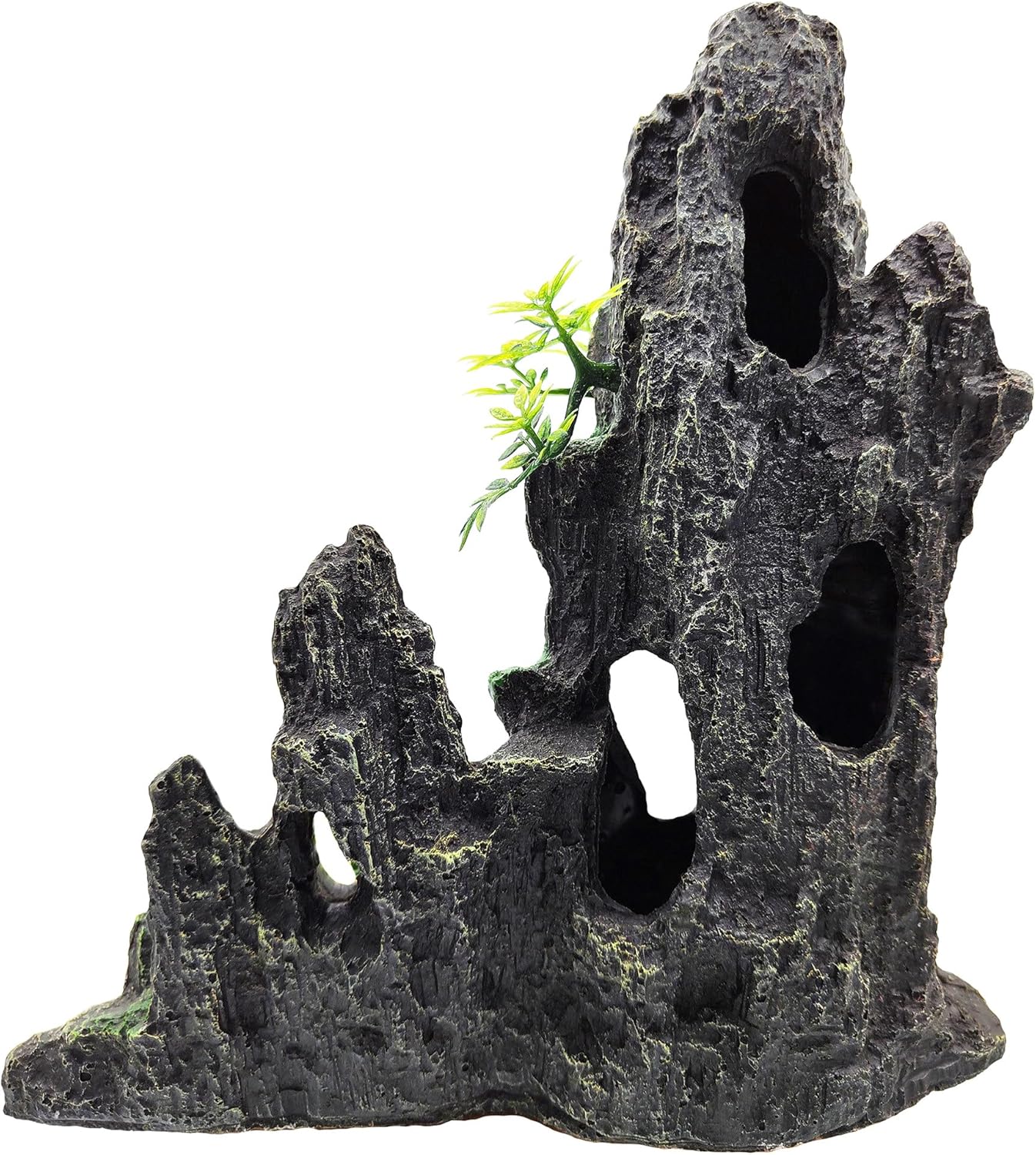 Large Fish Tank Decoration, Rock Mountain View Aquarium Decoration, Tree House cave, Fighting Fish, Shrimp, Hermit Crab, Relaxation and Play, Perfect Hiding in The cave