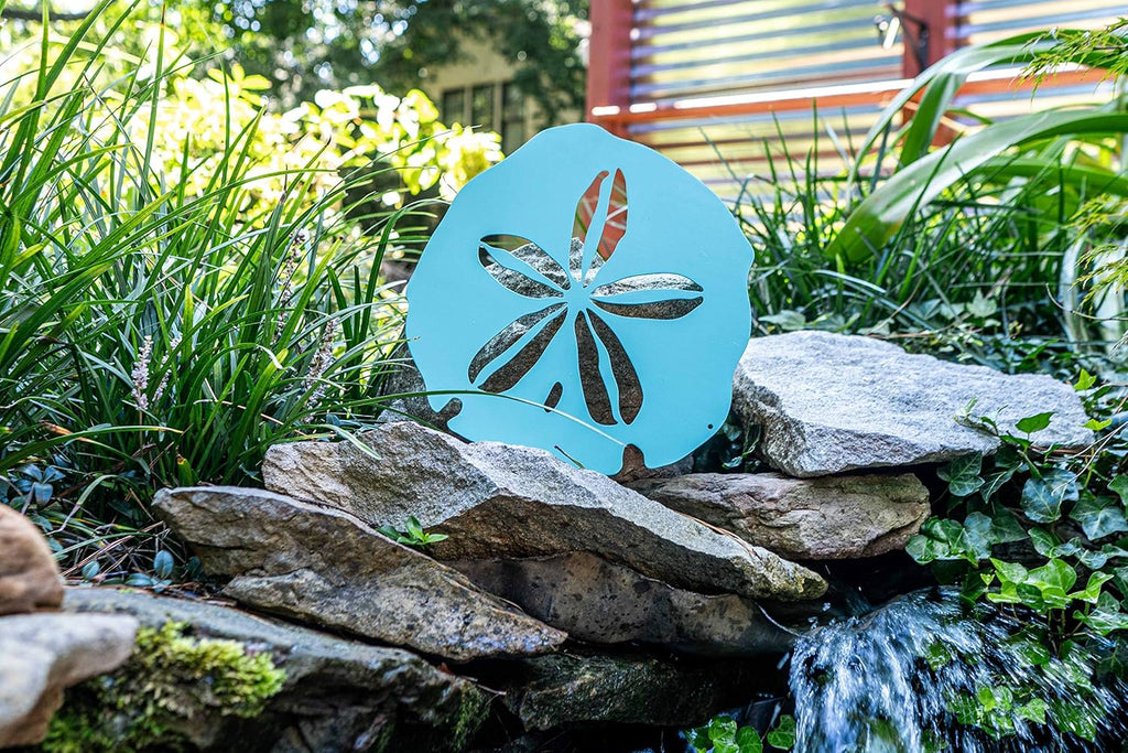 Riverside Designs Coastal Sand Dollar Ocean Beach Metal Art Steel Wall Decor (12", Seafoam)