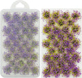 Woohome Static Grass Tuft Model Grass Tufts, 32 PCS Railway Artificial Grass Purple Bushy Tuft Flower Cluster Vegetation Groups for DIY Architecture Building Model Train Landscape Railroad Scenery