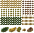 288 Pcs Static Grass Tuft Flower Cluster Vegetation Groups Self Adhesive Artificial Model Grass Tufts DIY Miniature Colorful Flower Cluster for Terrain Railway Scenery Table Landscape (Grass Style)