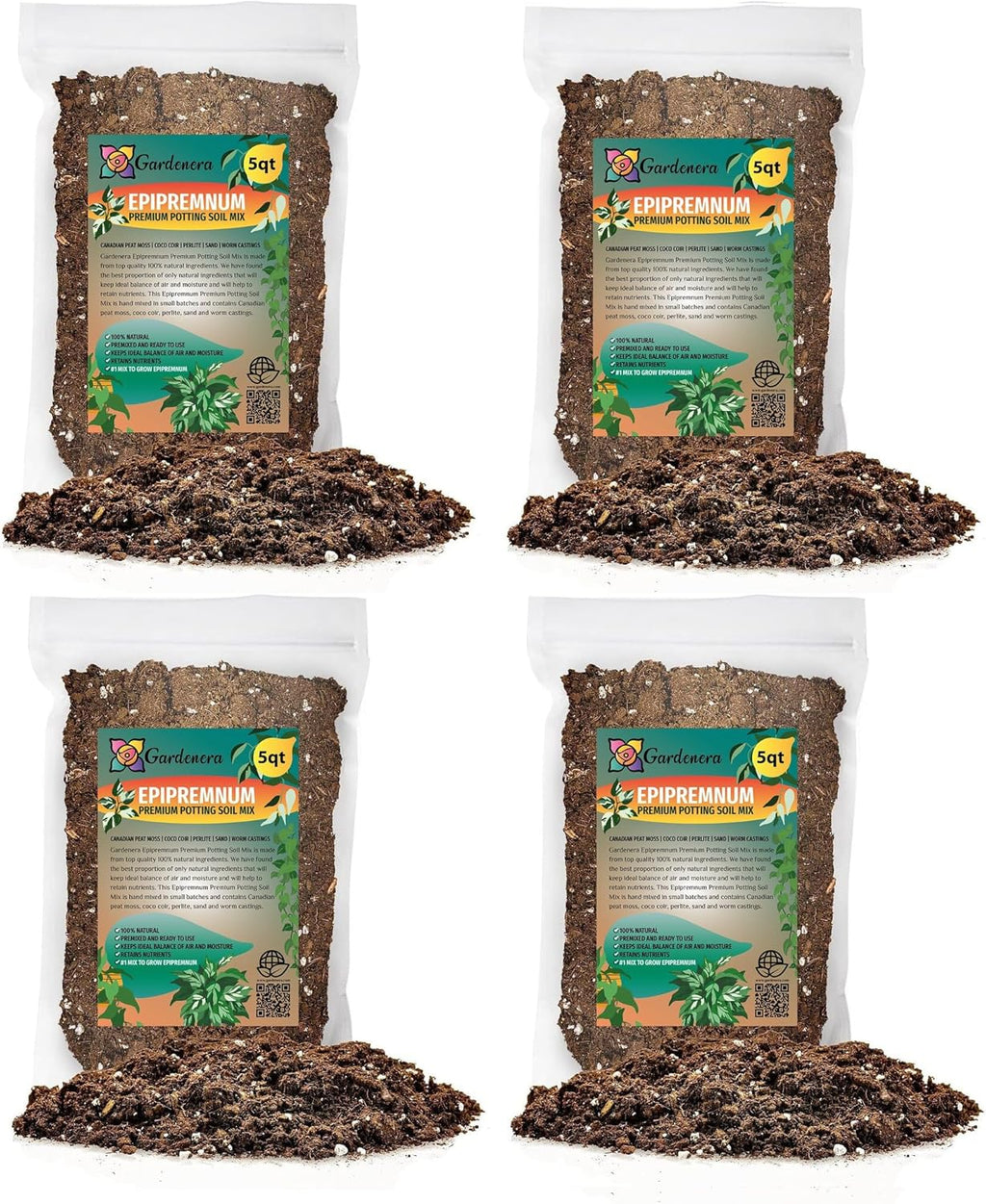 Gardenera Epipremnum Potting Mix - Unlock Robust Growth and Gorgeous Foliage with Our High-Performance Formula - 20 Quart