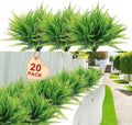 20 Bundles Artificial Boston Fern Plants – Lifelike UV Resistant Fake Plants for Outdoor & Indoor, Faux Greenery Stems for Garden, Porch, Patio, Yard, Home, Office Decor