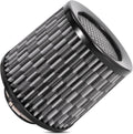 Cold Air Intake Filter High Performance Washable Filter Clamp-On Replacement Air Filter Flange Diameter 3inch/76mm Carbon Fibre Pattern