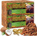 Riare 4 Pack Natural Coconut Chip Substrate for Reptiles- Compressed Coconut Husk Reptiles Bedding, Coco Husk Chip Terrarium Substrate for Snakes, Tortoises, Ball Python, Frogs, Bearded Dragon, Lizard