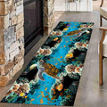 Underwater World Runner Rug, 3.3x7ft, 3D Optical Marine Animals Sea Turtle Clownfish Coral Blue Coastal Rug, Nautical Themed Decor Area Rug for Entryway Foyer Kitchen Bedroom