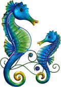 JOYBee Metal Seahorse Family Wall Art Decor-Outdoor Indoor Coastal Hanging Art-Beach Ocean Theme Garden Wall Art Decor for Patio Backyard Yard Fence Pool Bathroom Living Room Wall Decorations