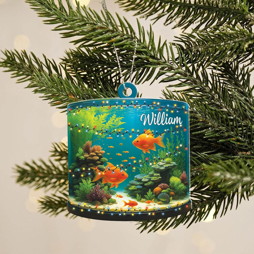Personalized Aquarium Fish Tank Ornament, Fishes Christmas Ornament, Underwater Aquarium Ornament, Aquarium Decorations for Fish Tank, Gift for Ocean Lovers, Scuba Divers (FT1)