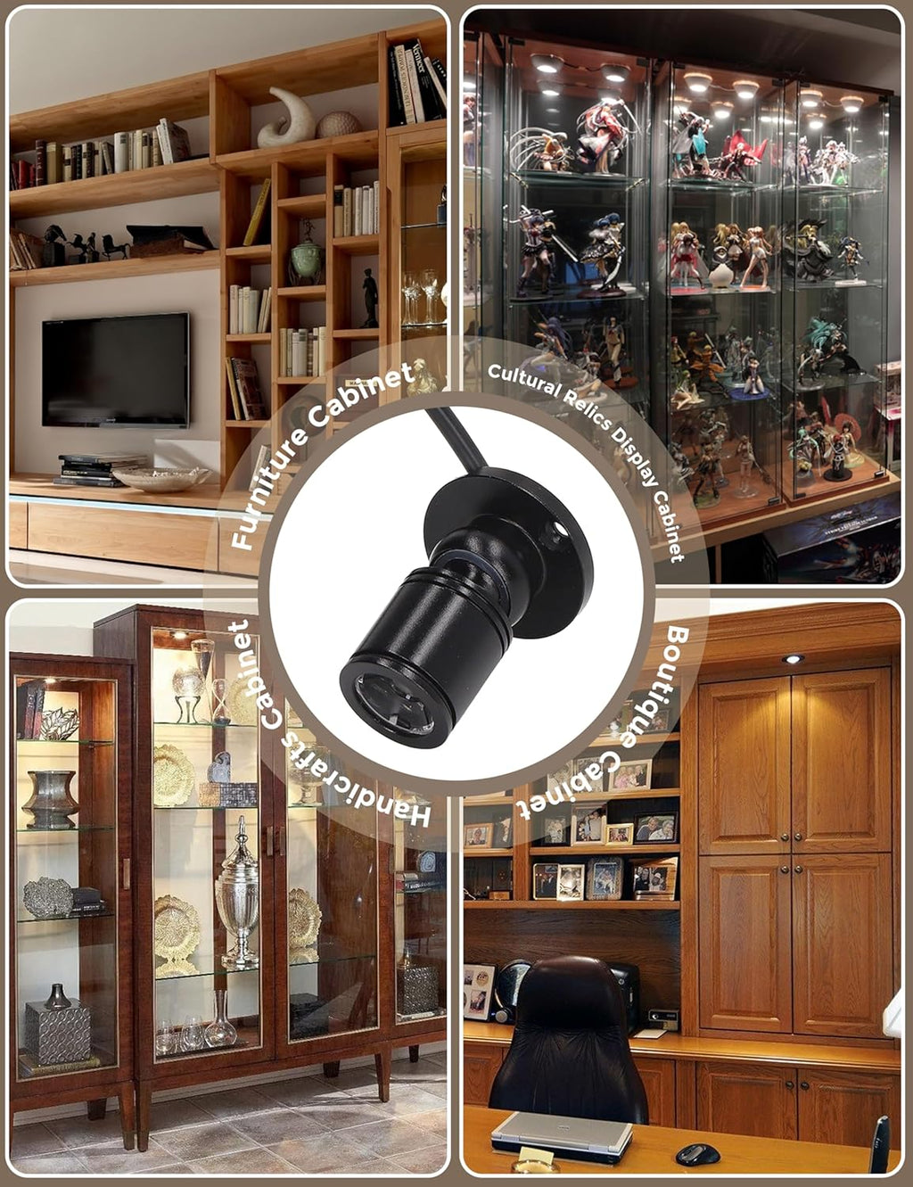 LED Mini Spot Light for Display, Small Spotlight USB, 5V Miniature Spot Lights for Closet, Artwork, Jewelry, DIY Craft and Plants, 6.6 Ft Cable 1 Watt 3 Types(3000K, 2-Warm Light)