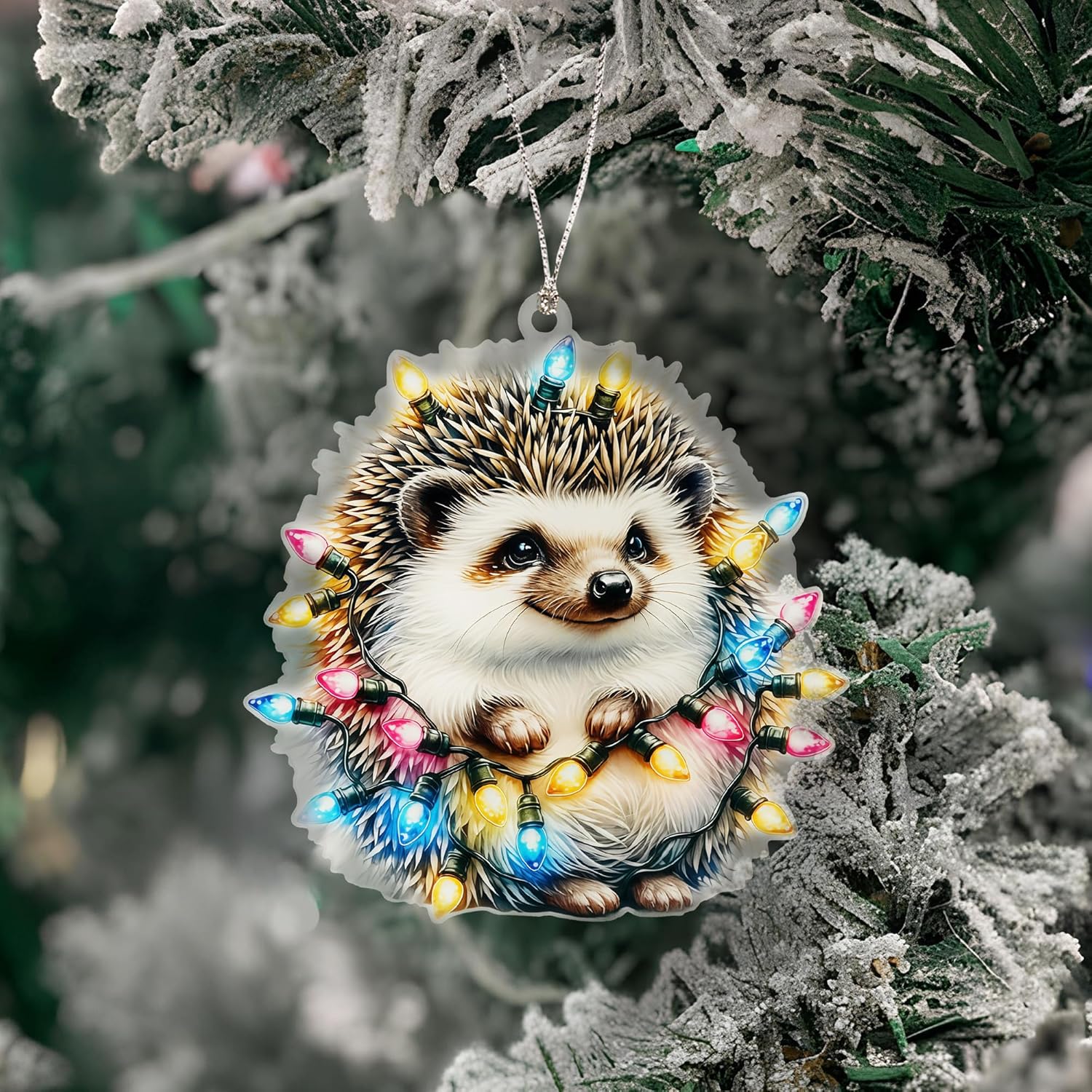Hedgehog Christmas Ornaments 2025, Cute Funny Woodland Animal Decorations, Cute Hedgehog Ornament for Tree, Hedgehog Gifts for Women Men Kids, Unique Holiday Tree Keepsake Ornament Present.
