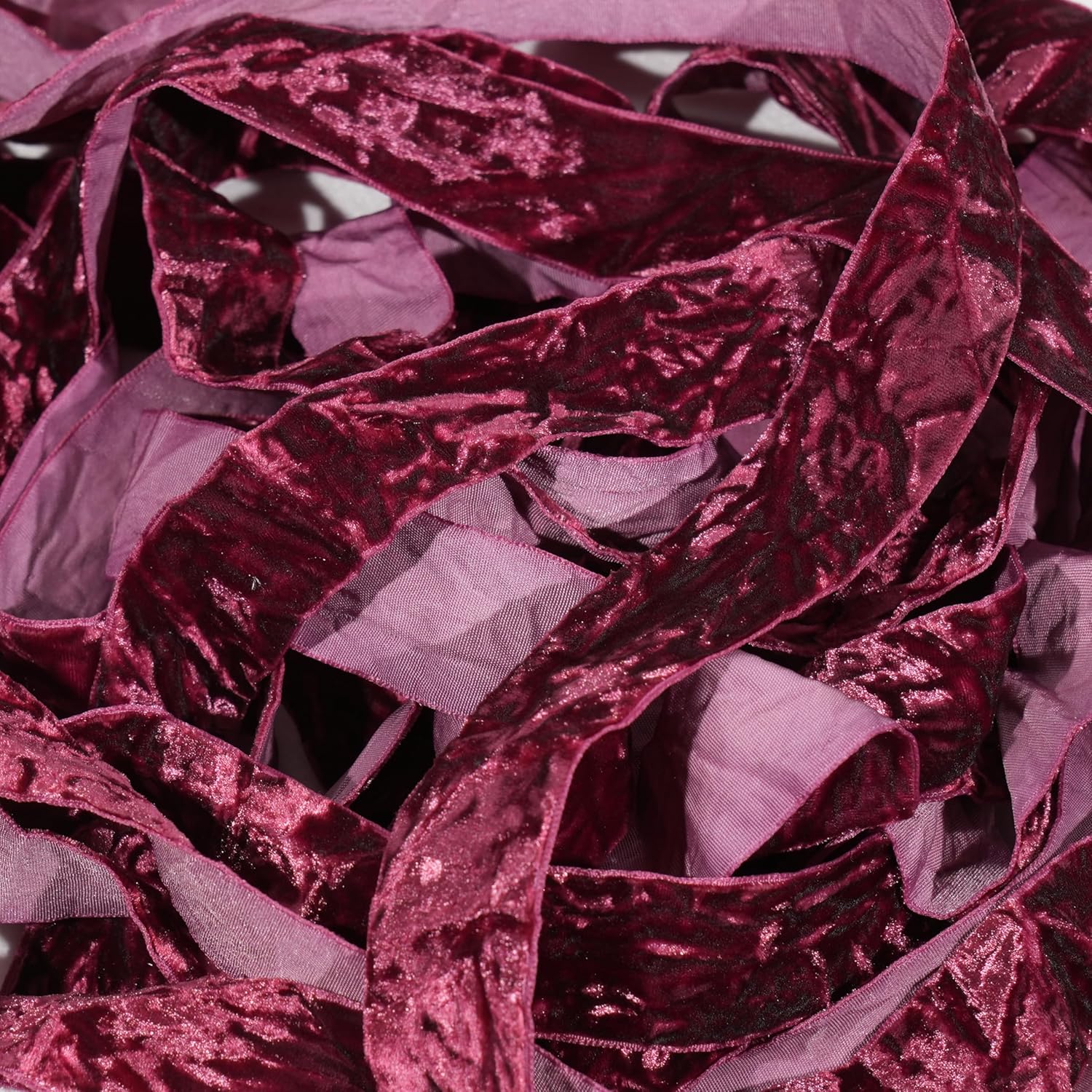 MAYREEL 1 Inch Burgundy Crushed Velvet Ribbon Maroon Vintage for Flower Bouquets Wedding Invitations Crafts Gift Wrapping Party Favor Boxes 10 Yards
