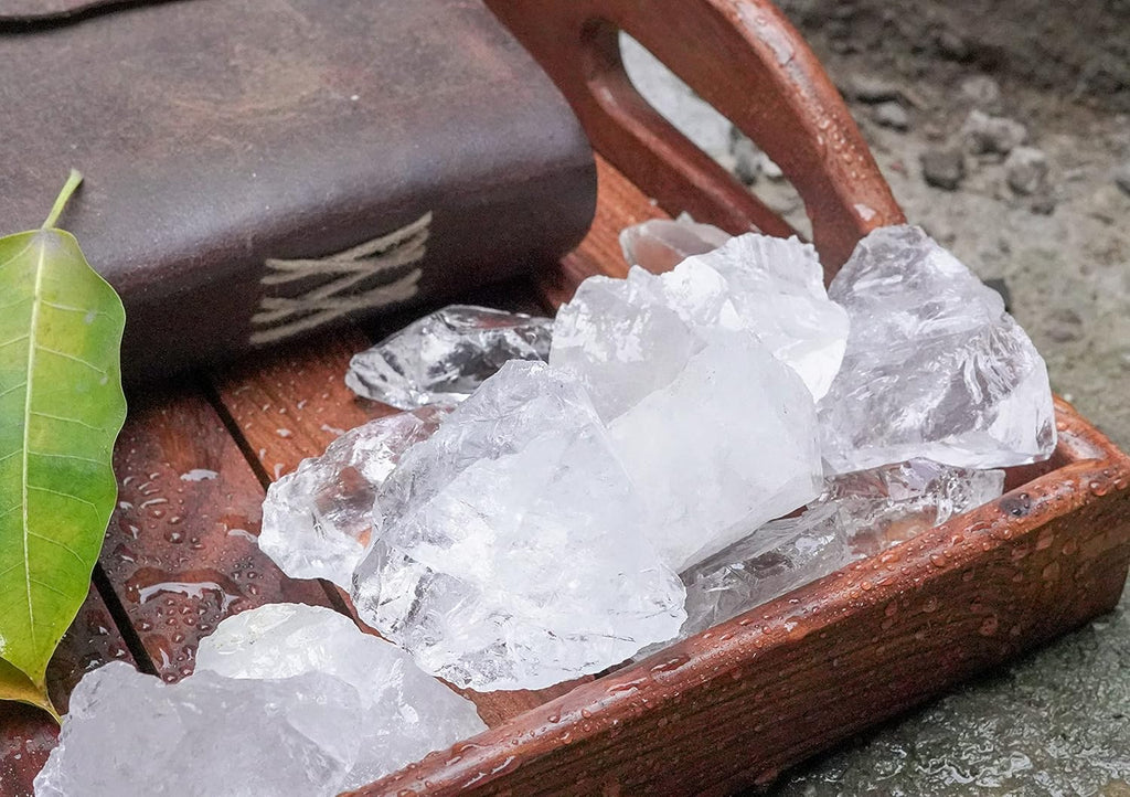 Crocon Clear Quartz Rough Bulk Natural Stone Raw Gemstone Tumbling Cabbing Polishing Gem Mining Energy Generator Chakra Balancing Reiki Healing Good Luck Home Office Decor Weight :-1Lb Approx
