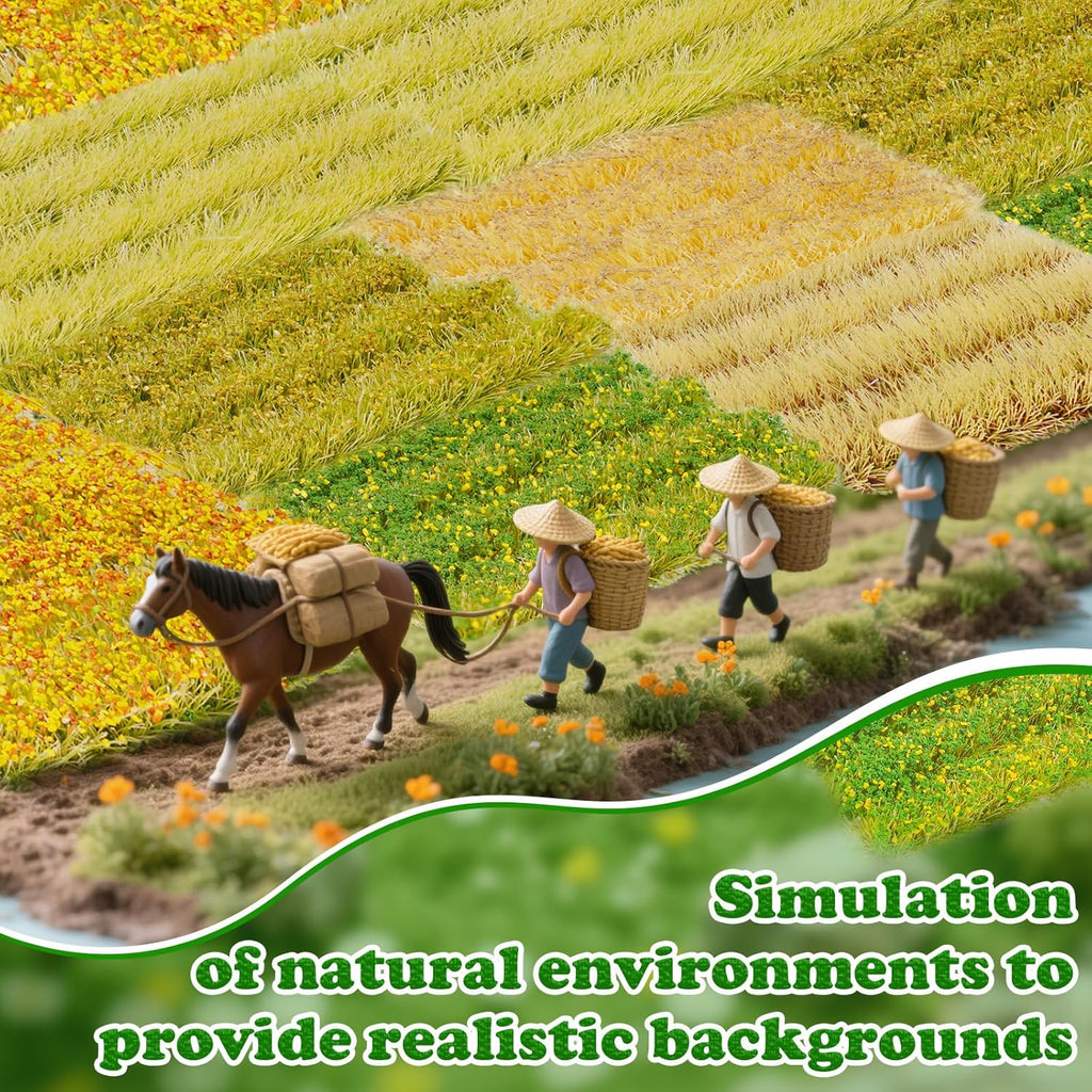 Warmtree 24 Pcs Static Grass Bushy Tufts Lowland Shrubs Model Kit Scenery Model DIY Miniature for Train Landscape Railroad Scenery Sand Military Layout Model War Gaming Terrain Diorama Supplies