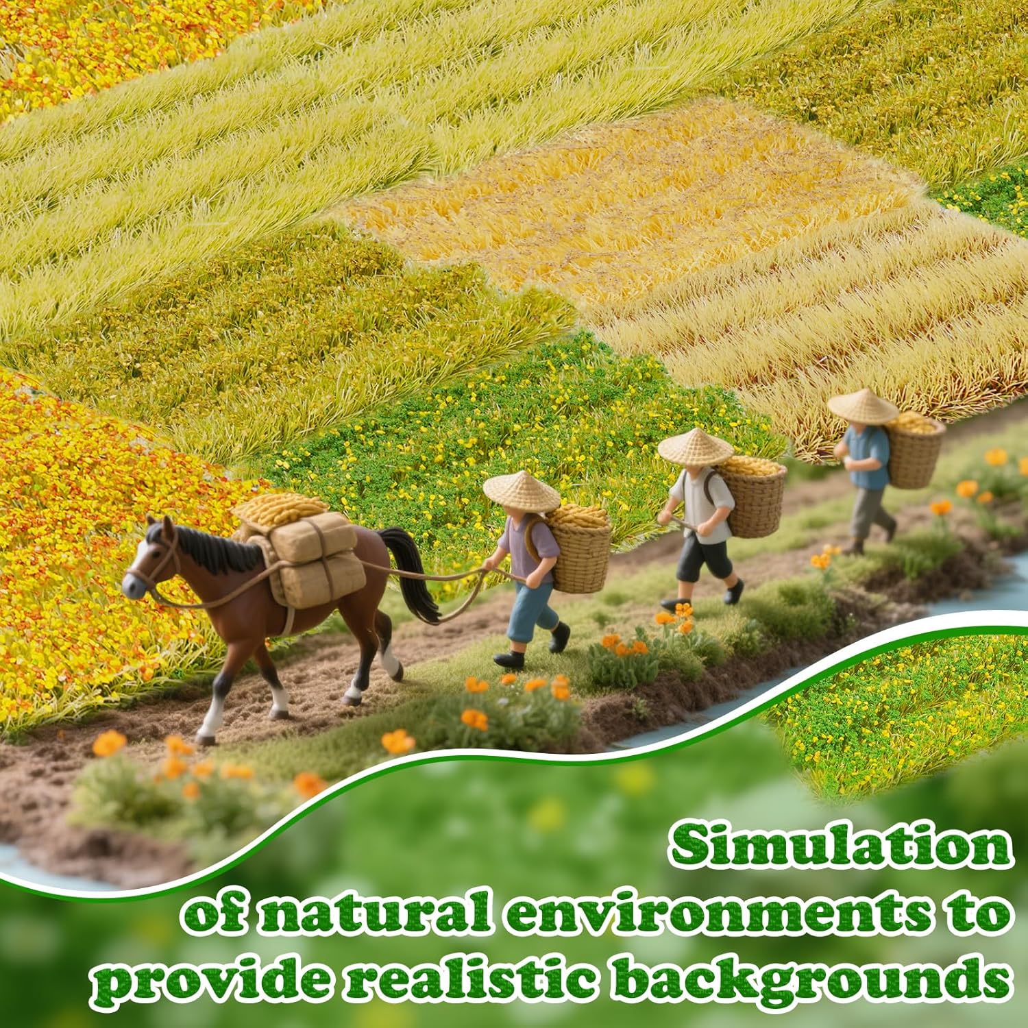 Warmtree 24 Pcs Static Grass Bushy Tufts Lowland Shrubs Model Kit Scenery Model DIY Miniature for Train Landscape Railroad Scenery Sand Military Layout Model War Gaming Terrain Diorama Supplies
