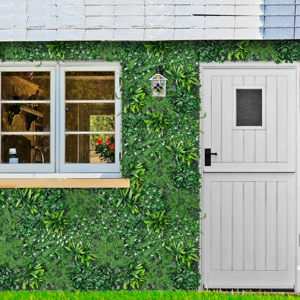 Grass Wall, Artificial Boxwood Panels 20"x20"(8pcs), Privacy Hedge Fence Screen with UV Protection, Greenery Backdrop for Indoor Home Wedding Decor and Outdoor Garden Backyard