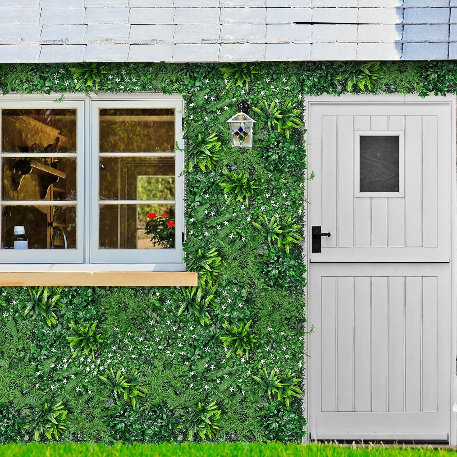 Grass Wall, Artificial Boxwood Panels 20"x20"(12pcs), Privacy Hedge Fence Screen with UV Protection, Greenery Backdrop for Indoor Home Wedding Decor and Outdoor Garden Backyard