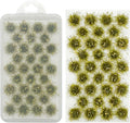 Woohome 32 PCS Miniature Grass Cluster, Yellow Static Grass Tuft Model Vegetation Groups Static Grass Tufts for DIY Model Train Landscape Railroad Scenery Grass Tufts Flower, Style 10