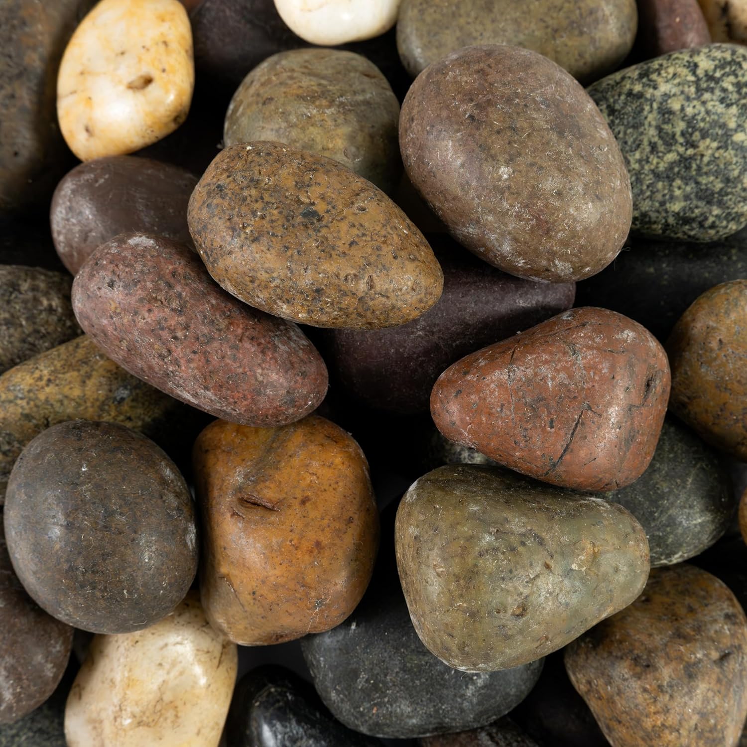MSI Decorative Polished Mixed Pebbles, 0.8 inch- 1.2 inch, 40 lb. Bag (55 Bags/Pallet)