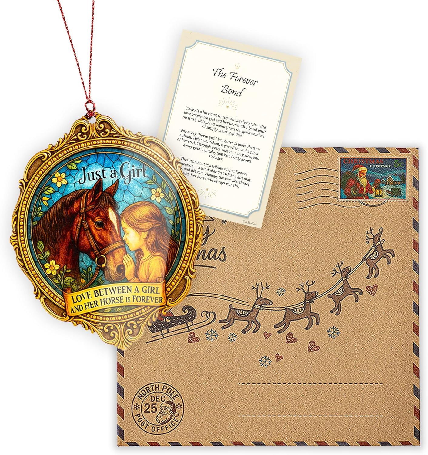 Horse Ornament - Horse Gifts for Women - Equestrian Gift for Women - Horses Decor - Gift for Horses Lovers Girls - Christmas Ornament - White Elephant Gifts - Xmas Tree Funny Decoration