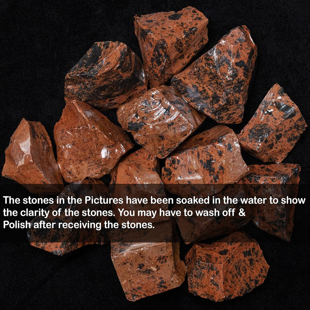 Crocon Mahogany obsidian Rough Bulk Natural Stone Raw Gemstone Tumbling Cabbing Polishing Gem Mining Energy Generator Chakra Balancing Reiki Healing Good Luck Home Office Decor Weight :-1Lb Approx