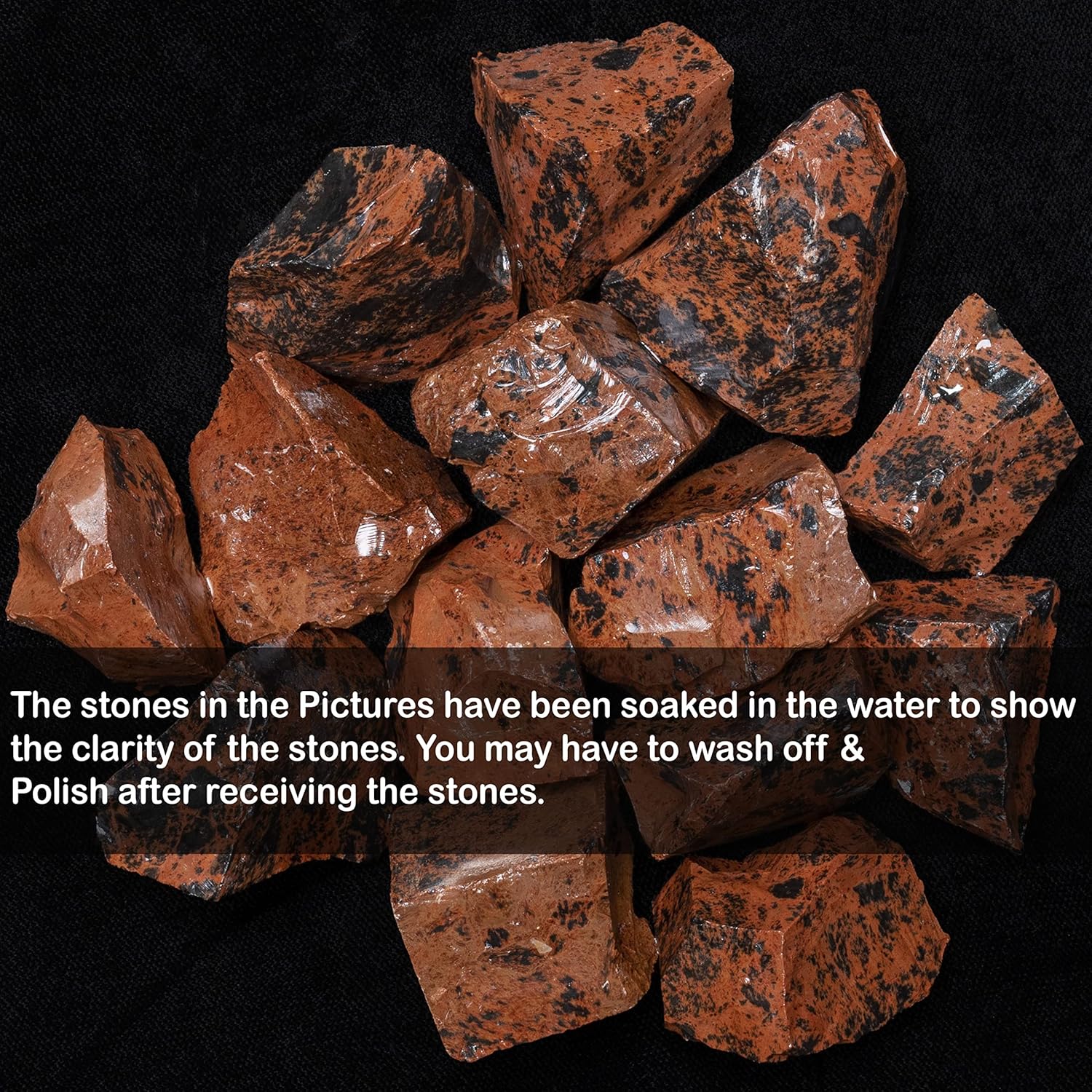 Crocon Mahogany obsidian Rough Bulk Natural Stone Raw Gemstone Tumbling Cabbing Polishing Gem Mining Energy Generator Chakra Balancing Reiki Healing Good Luck Home Office Decor Weight :-1Lb Approx