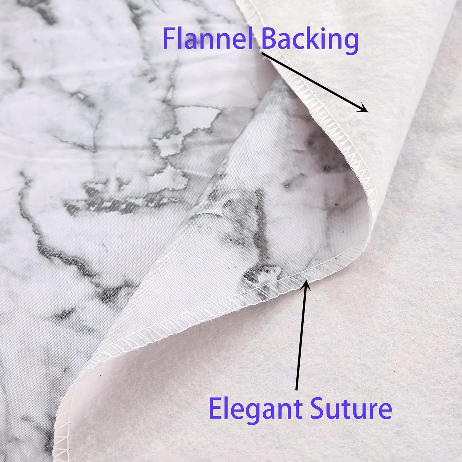 Walrus Heavy Duty Vinyl Tablecloth with Flannel Backing Waterproof Oil-Proof Plastic Table Cloth Stain-Resistant Wipeable Rectangle or Square Table Cover for Indoor and Outdoor (Marble, 52X70 Inch)