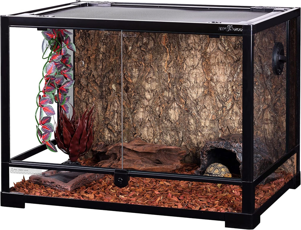 Trixie 32 Gallon Glass Terrarium, Double Hinged Doors, Mesh Top, Waterproof Base