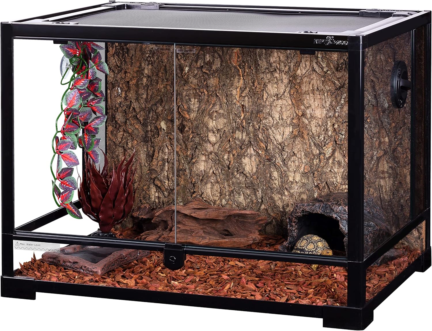Trixie 32 Gallon Glass Terrarium, Double Hinged Doors, Mesh Top, Waterproof Base