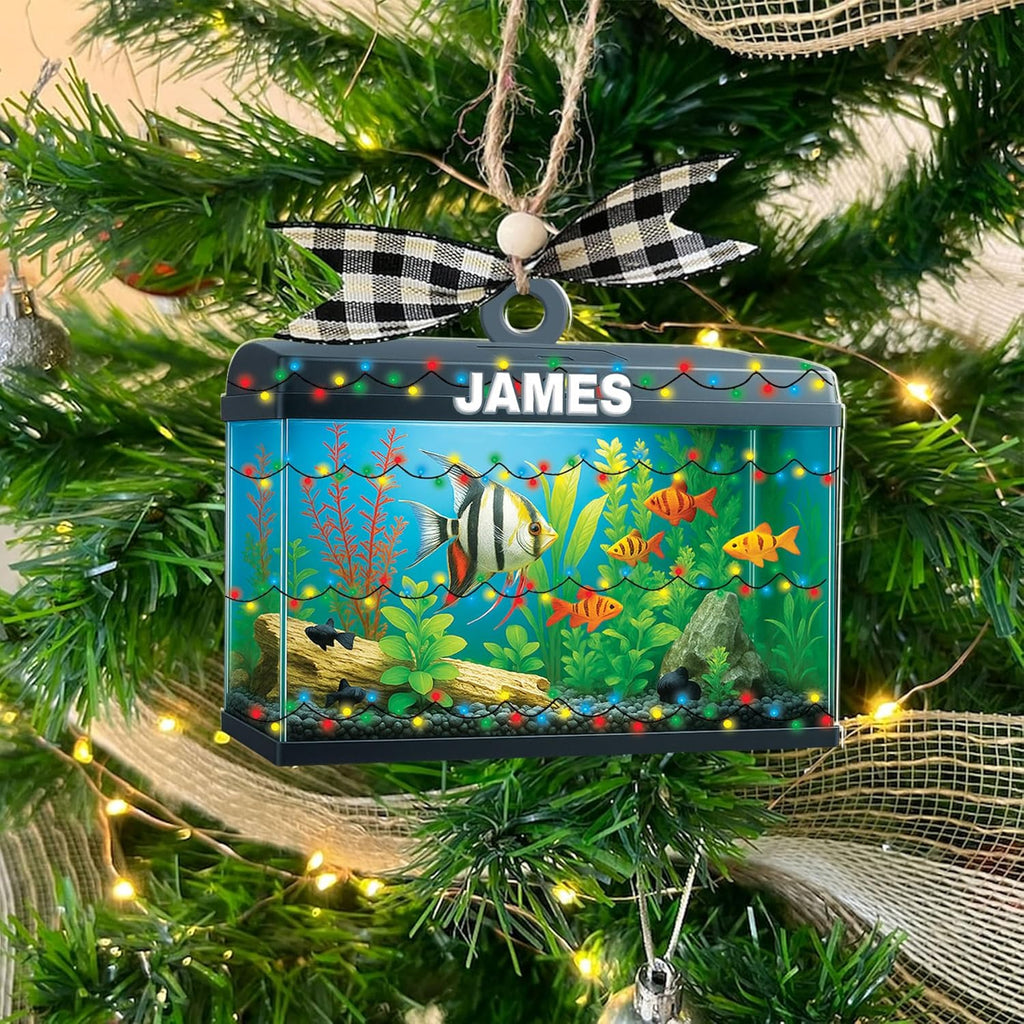 Personalized Aquarium Fish Tank Ornament, Fishes Christmas Ornament, Underwater Aquarium Ornament, Aquarium Decorations for Fish Tank, Gift for Ocean Lovers, Scuba Divers (FT2)