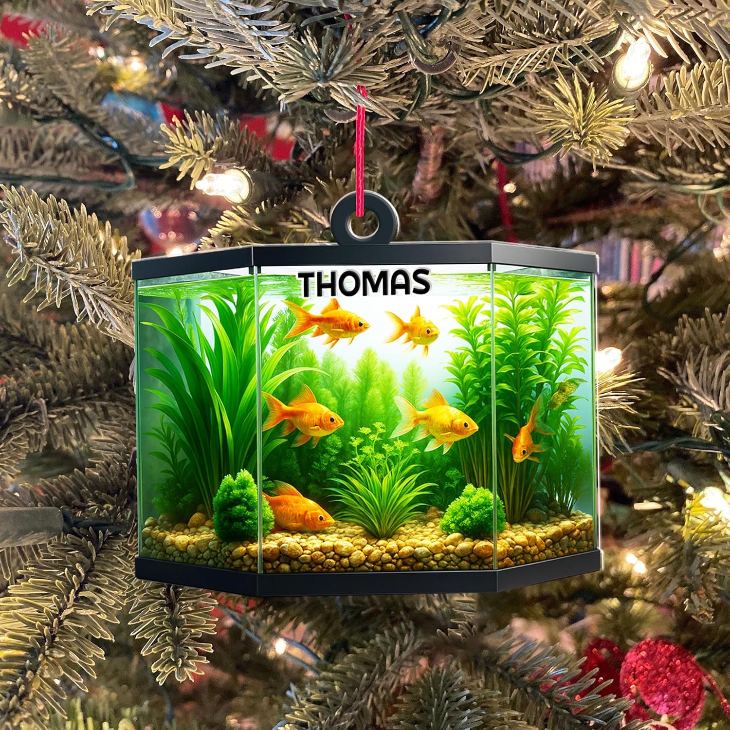 Personalized Aquarium Fish Tank Ornament, Fishes Christmas Ornament, Underwater Aquarium Ornament, Aquarium Decorations for Fish Tank, Gift for Ocean Lovers, Scuba Divers (FT9)