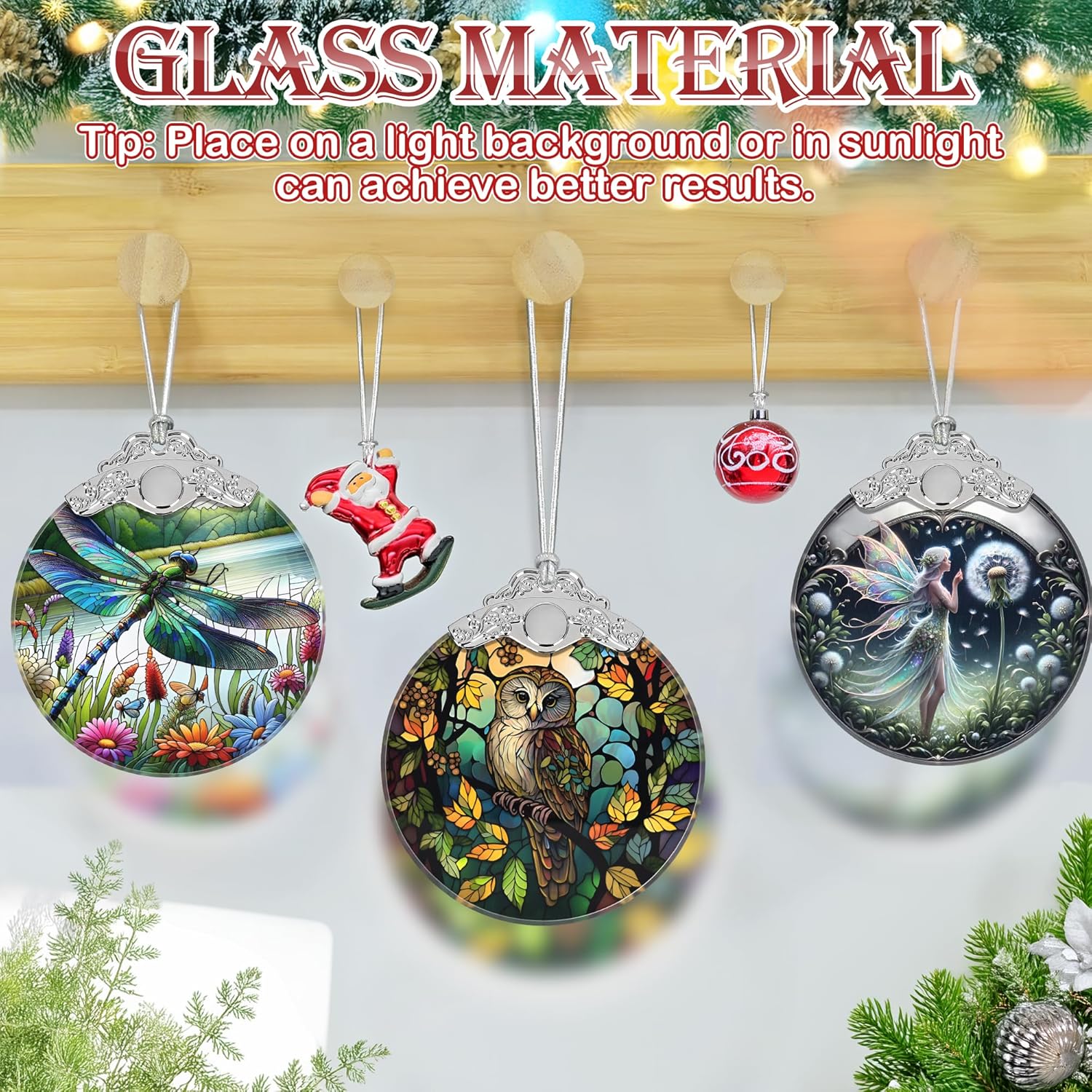 Christmas Ornament, 2025 Ornaments for Christmas Tree, Stained Glass Hanging Ornament, Holiday Ornaments, Unique Gift Idea - Owl on The Branch