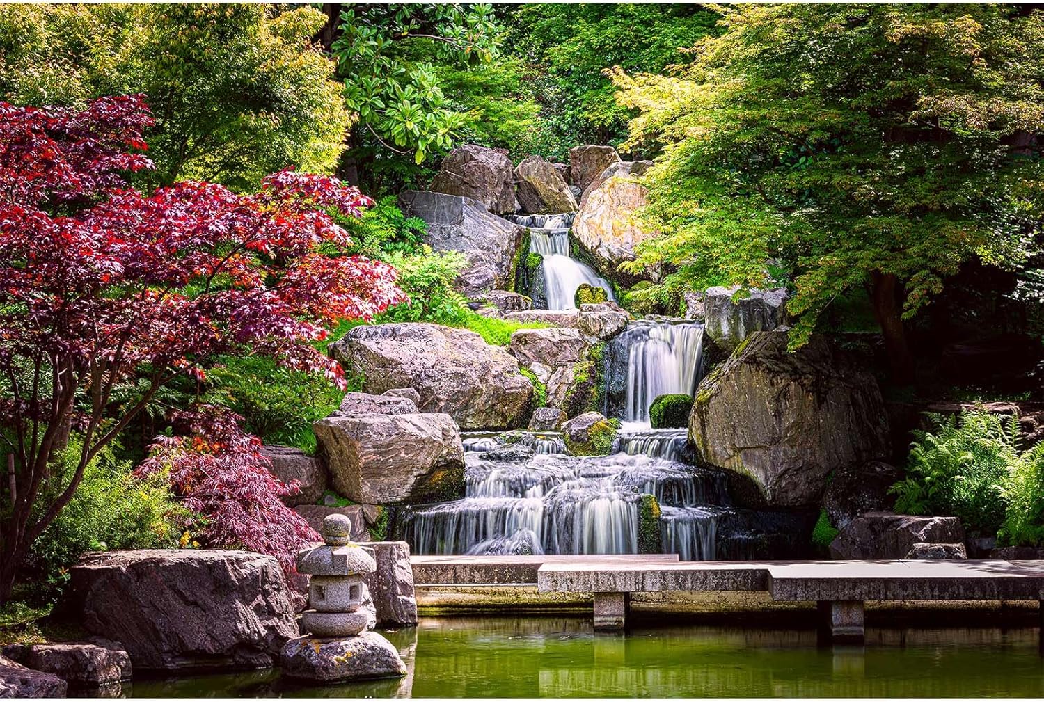 Waterfall Aquarium Background Kyoto Garden Style Terrarium Background Forest Huge Rocks Fish Tank Background Falls Stream River Aquarium Backdrop Waterfall Reptile Habitat Background 60x24in
