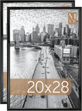MCS Trendsetter 20x28 Poster Frame Black High-Gloss, Vertical & Horizontal Wall Hanging Large Picture Frame for Photos, Posters & Art Prints (2-Pack)