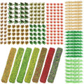 Redbaker 288 Pcs Static Grass Tuft Flower Cluster Vegetation Groups Self Adhesive Artificial Model Grass Tufts DIY Miniature Colorful Flower for Terrain Railway Scenery Table Landscape (Mixed Style)
