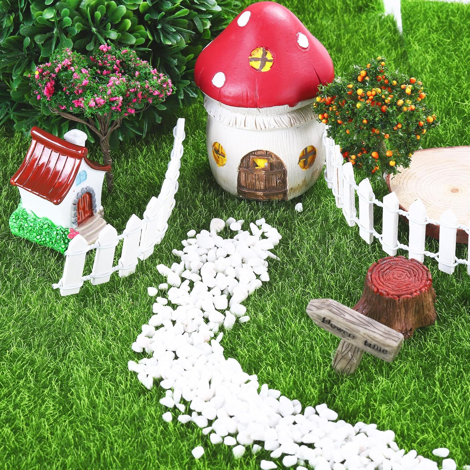 Elcoho 36 Pieces Fake Grass for Crafts Fairy Garden 6 x 6 Inches Artificial Garden Grass for Miniature Ornament Dollhouse DIY Decoration