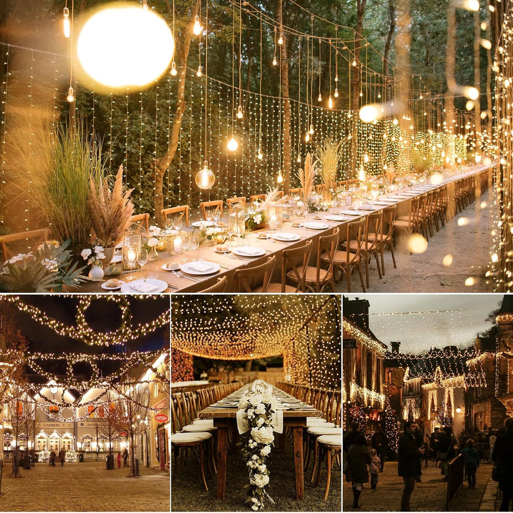 Battery Operated Fairy Lights With Remote - 200 LED Christmas Twinkle Lights With Timer, 16Ft Green Wire, Waterproof String Light for Bedroom, Garland, Outdoor Tree, Wreath - Battery Power