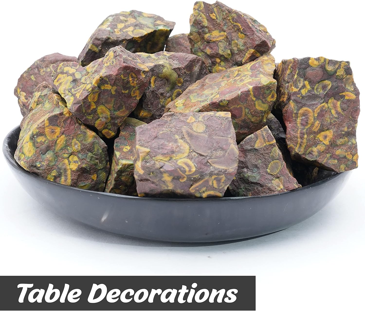 Crocon 1LB Fruit Jasper Rough Bulk Natural Stone Raw Gemstone Tumbling Cabbing Polishing Gem Mining Chakra Balancing Reiki Healing Good Luck Home Office Decor
