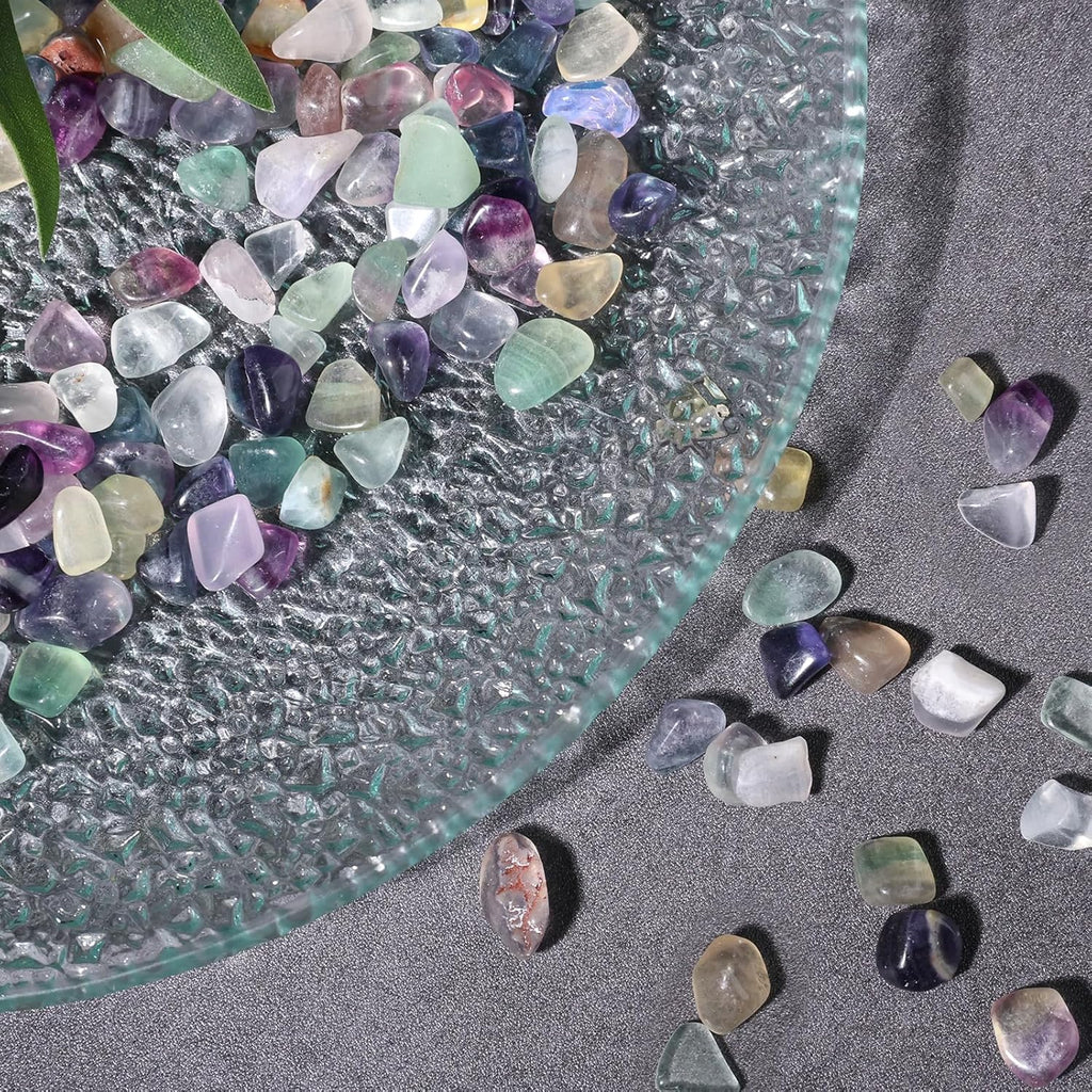 JOHOUSE Quartz Crystals, Crushed Chips Tumbled Polished Stones Assorted Irregular Shaped Decorative Rocks Succulent Pebbles for Indoor Plants Aquarium Betta Fish Tank Gravel Vase Filler DIY Crafts 1LB