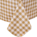 Heavy Duty Vinyl Tablecloth with Flannel Backing Waterproof Oil-Proof Plastic Table Cloth Stain-Resistant Wipeable Rectangle or Square Table Cover for Indoor and Outdoor (Khaki Checkered, 52x70 Inch)