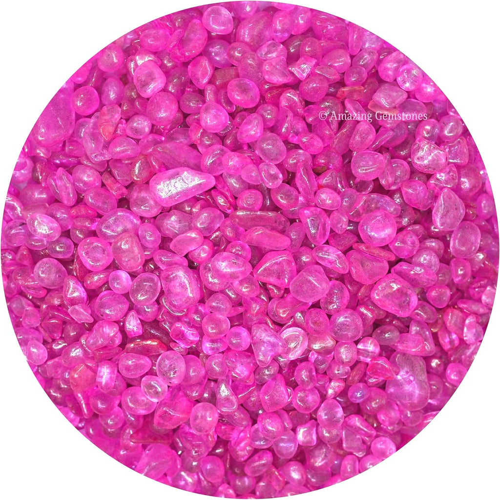 Amazing Gemstone Rose Aura Quartz Crystal Chips Aquarium Gravel Rocks - Aura Quartz Chips Bulk Fish Tank Gravel,Small Tumbled Stone Chips and Tiny Crystals for Decoration (Natural AAA Grade Gemstone)