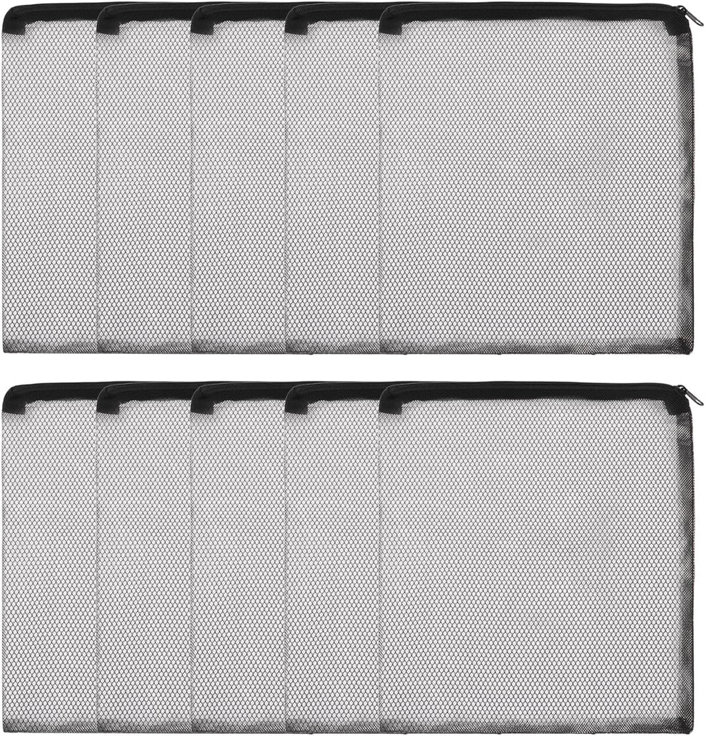 Aquarium Filter Media Bags, Fish Tank Fine Mesh Bag with Zipper Reusable Versatile 12 x 10 Inch, (Black, 10Pcs), Intended for Fish Tank/Aquarium/Pond/Activated Carbon/Ceramic Rings