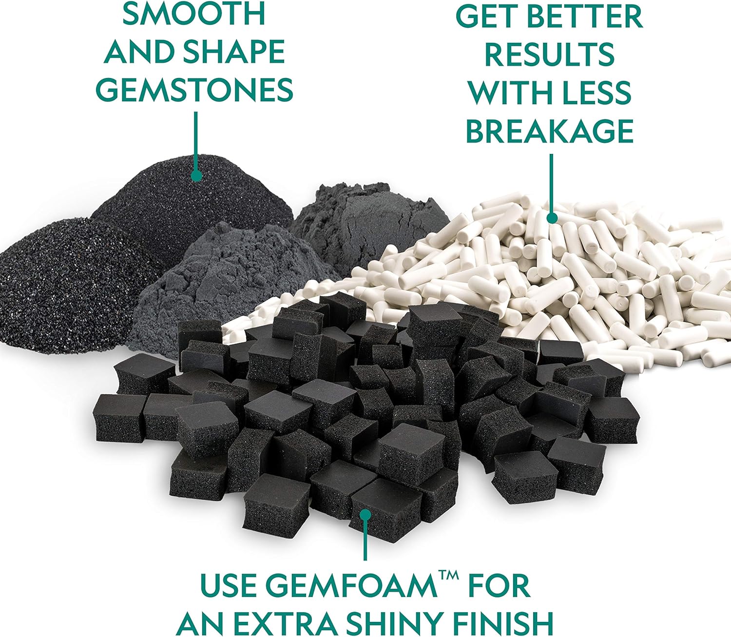Blue Marble National Geographic Rock Tumbler Media – The Ultimate Rock Polishing Supplies Kit, 4 Stage Bulk Grit, 1.5 Pounds of Ceramic Pellets, GemFoam Polishing Tumbling Media
