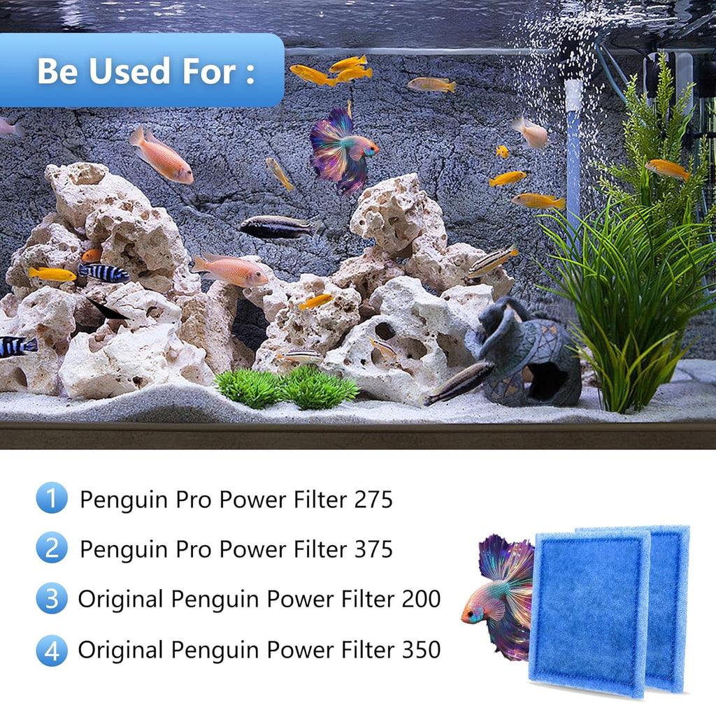 9 Pack Aquarium Rite-Size C Filter Cartridges Compatible with PRO Power Filters 275/375,Power Filters 200/350
