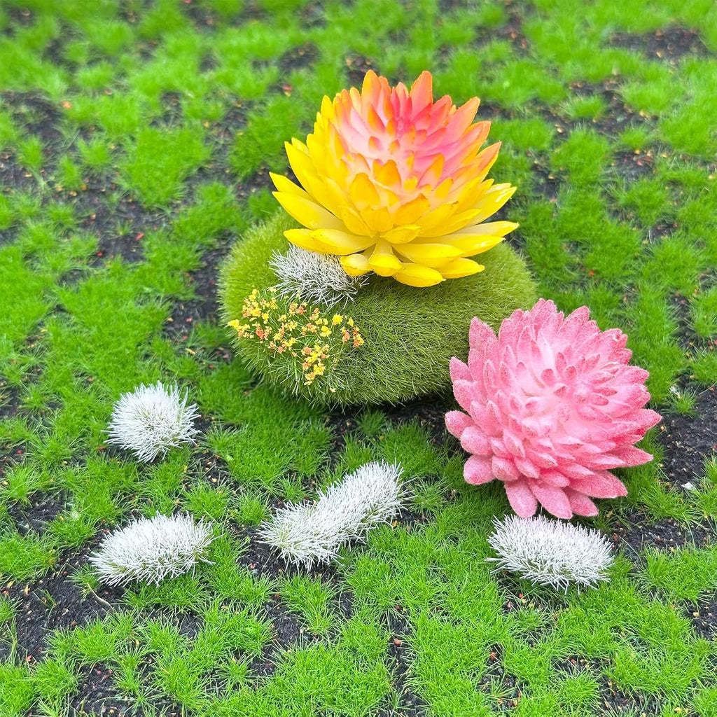 Woohome 78 PCS White Nylon Grass Tufts Model Scenery Kit for DIY Railway, Fairy Garden, Diorama