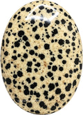 Amazing Gemstone Dalmatian Jasper Crystals and Healing Stones - Large Palm Stone Crystals Piedra - Crystal for Good Luck, Positive Energy, Meditation - Unique Stocking Stuffers Gifts for Women, Men