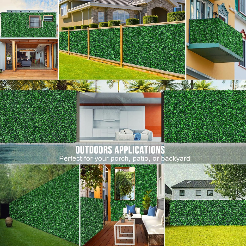 20"x20" Grass Wall,24PCS Artificial Boxwood Panels Cover 66.67SQFT,4 Layers Plant Wall, Greenery Backdrop,Privacy Hedge Screen,Green Panels Decor for Outdoor Garden and Indoor Home Wedding