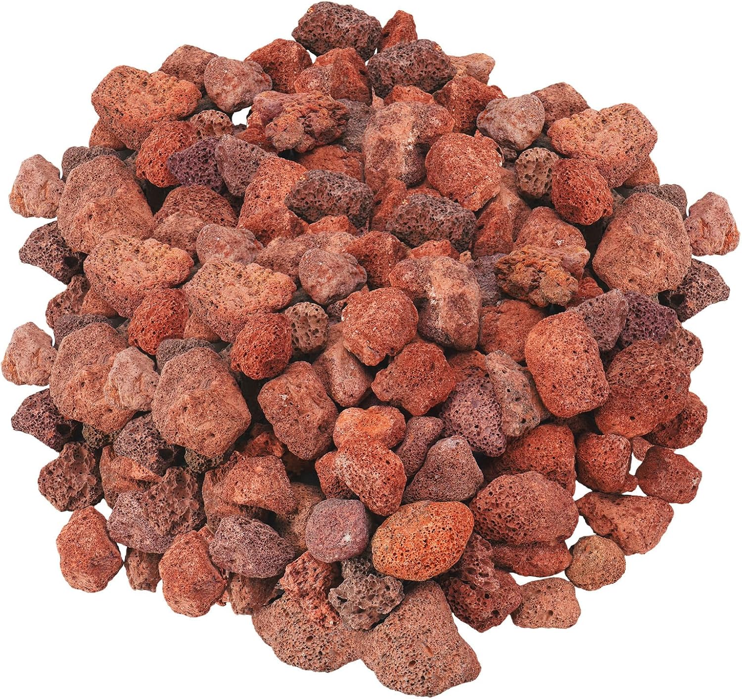 10 Pounds Red Lava Rocks for Fire Pits, Fireplaces, Perfect for Gas Log Sets, Gas Grills, Landscape Design, Suitable for Both Indoor and Outdoor Applications (1.2"-2")