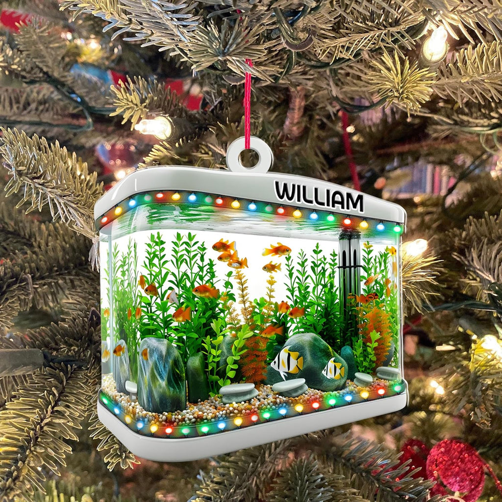 Personalized Aquarium Fish Tank Ornament, Fishes Christmas Ornament, Underwater Aquarium Ornament, Aquarium Decorations for Fish Tank, Gift for Ocean Lovers, Scuba Divers (FT7)