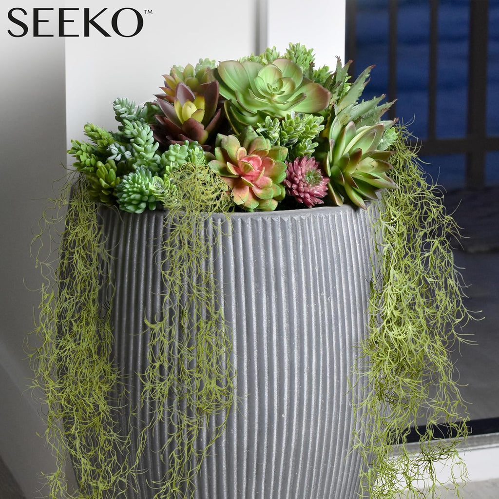 SEEKO Succulents Fake Moss (6pck) - Artificial Spanish Moss for DIY Crafts and Plants Indoor - Perfect for Home Table Centerpieces & Garden Decor (33" Long, 6oz)